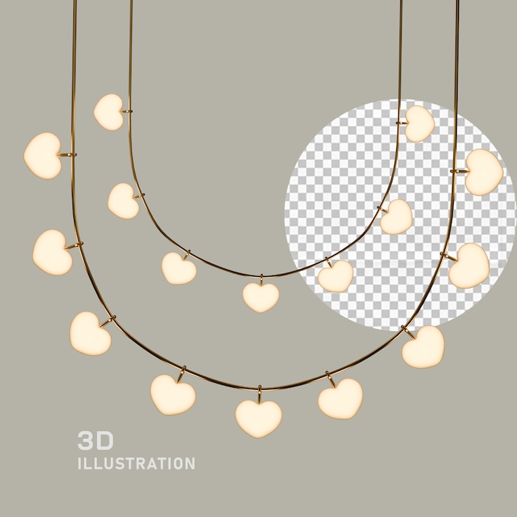 PSD 3d hacer guirnalda en forma de corazón