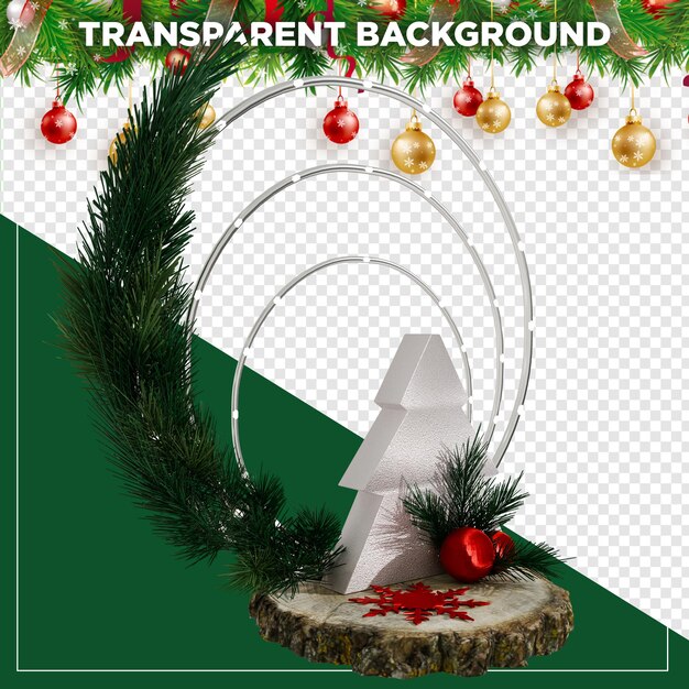 3d hacer pequeña decoración navideña con fondo transparente