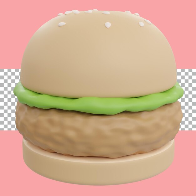 PSD 3d haciendo una hamburguesa que es tan linda transparente