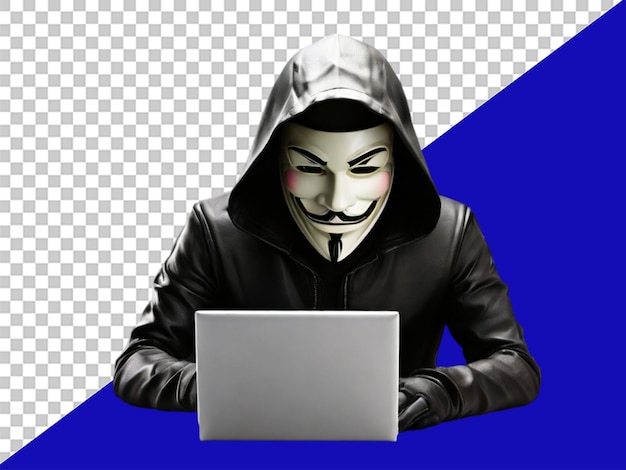 3d hacker anônimo anônimo hacker homem hacking secur em fundo transparente