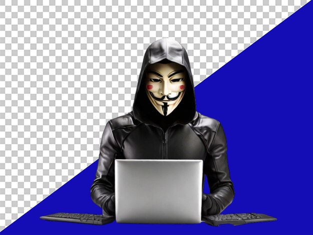 3d hacker anonymous anonymous hacker man hacking secur auf durchsichtigem hintergrund