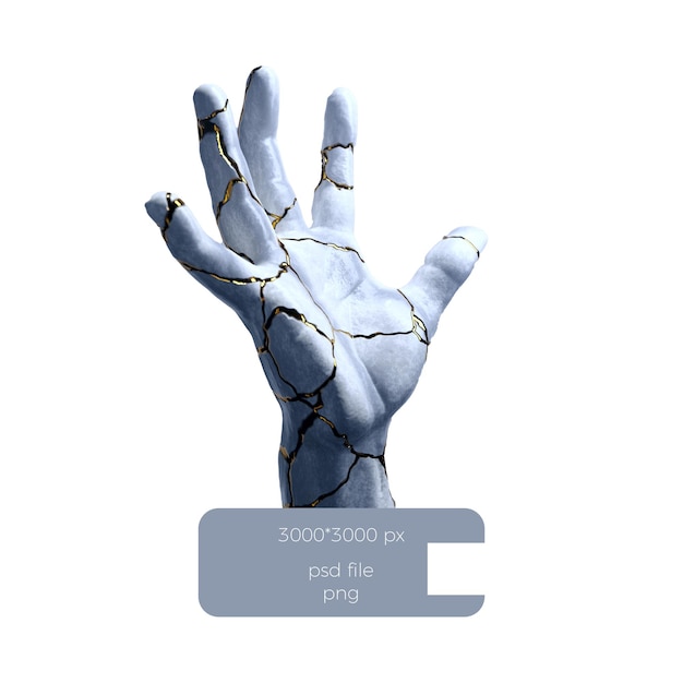 3D-Hand, die mit dem Wort bis zur Kamera reicht