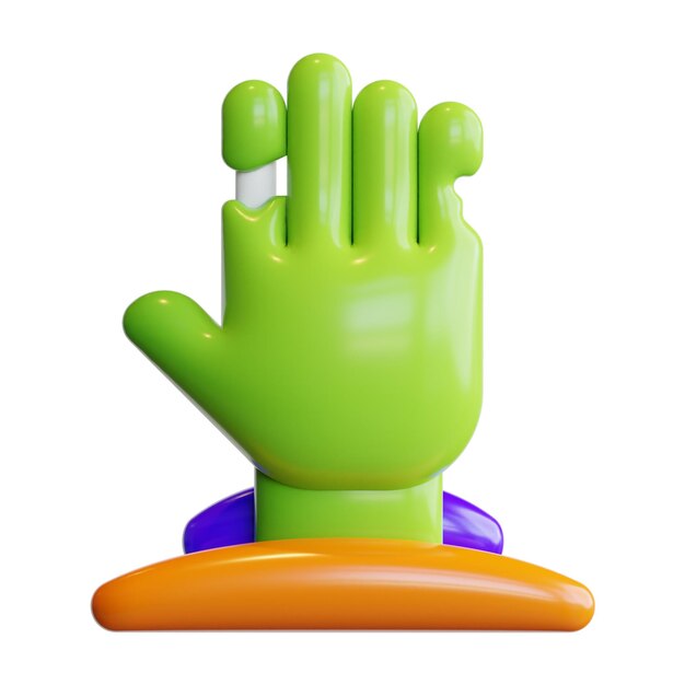 3D hand Halloween concept high quality render illustration 3d icon