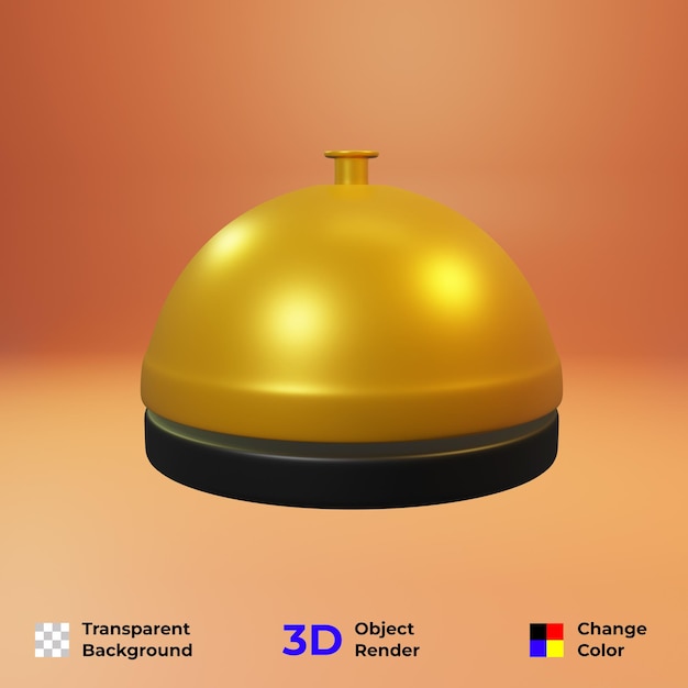 3d handbell. 3d rendering of transparent bell background. easy to change color