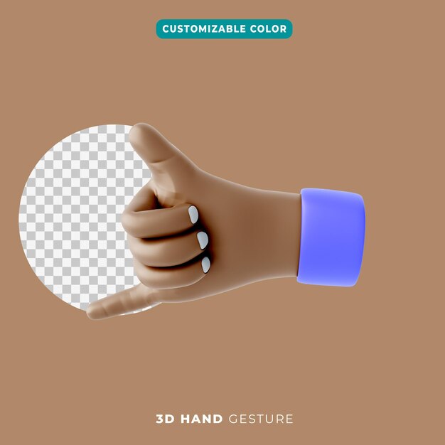 3d-handdaumen hoch und kleine fingergeste-symbol