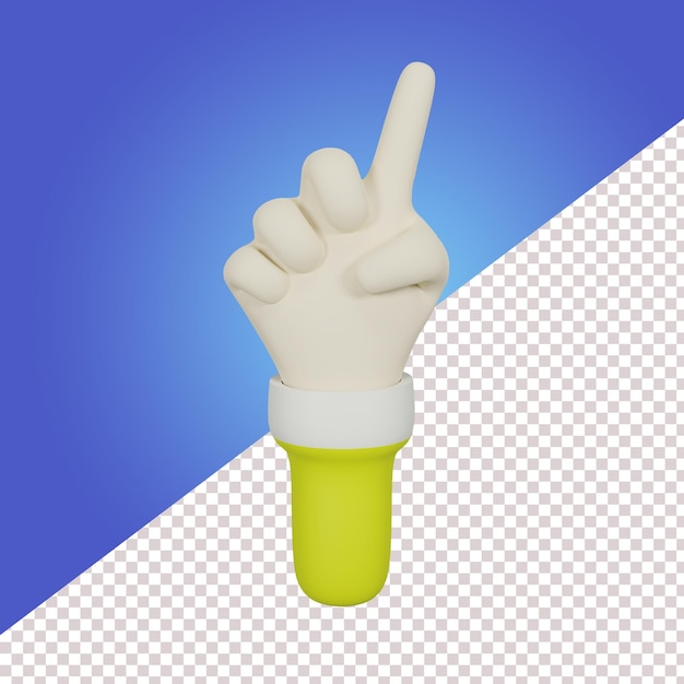 3d-handgeste mit einem finger nach oben