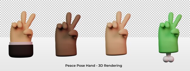 PSD 3d-handhaltung frieden multiraces