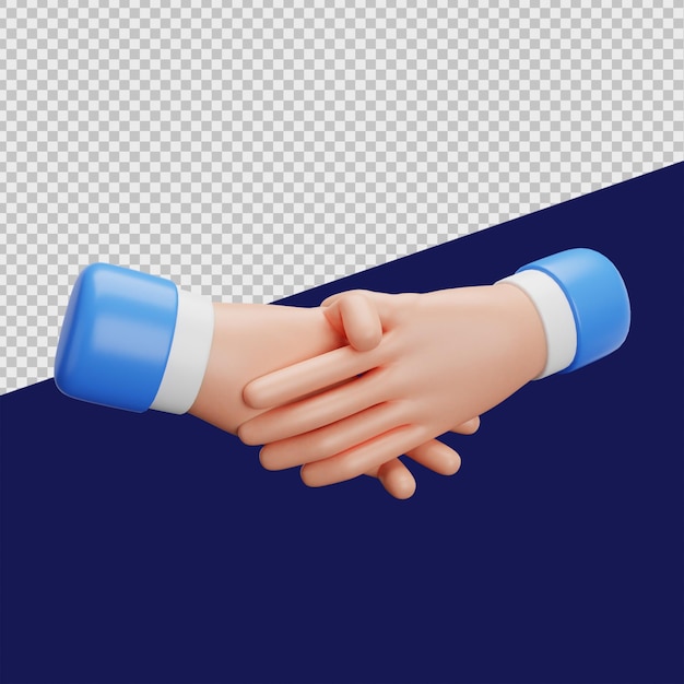 PSD 3d-handshake-geste illustrationen