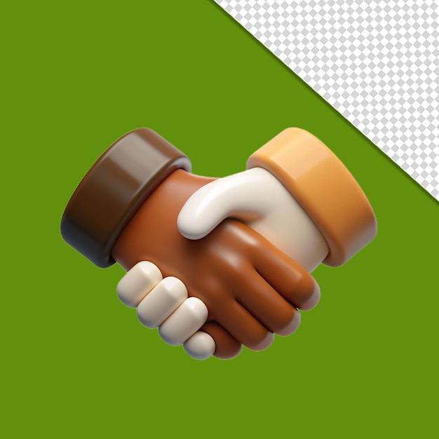 3d handshake icon conceito de acordo de parceria