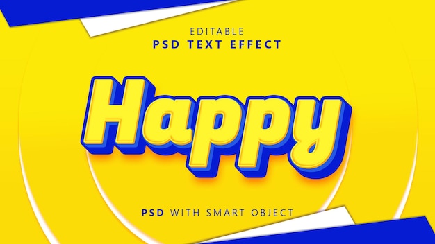 3D-Happy-Text-Effekt