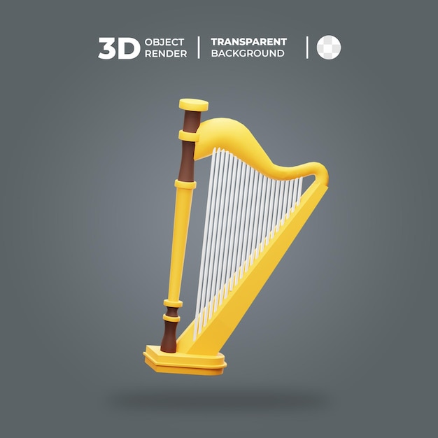 PSD 3d-harfe-musikinstrument