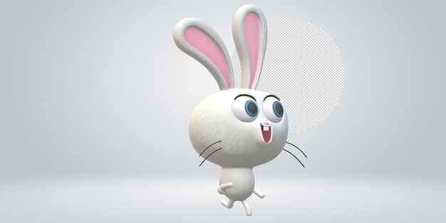 3D-Hase auf durchsichtigem Hintergrund