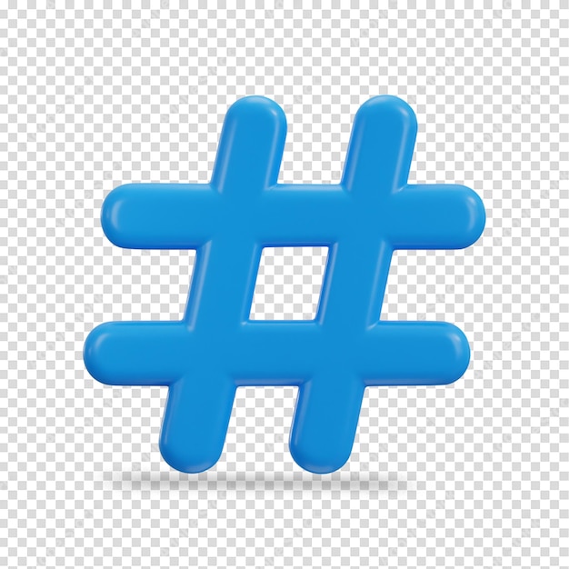 3D-Hashtag-Symbol-Ikonen-Vektor-Illustration