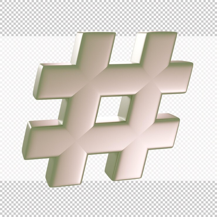 PSD 3d del hashtag