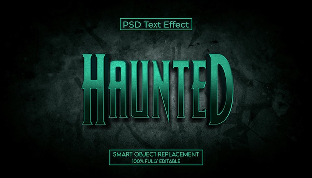 PSD 3d haunted bearbeitbarer texteffekt