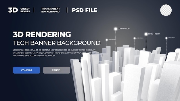 3d hd rendu technique modèle de couverture d'affiche psd en couches