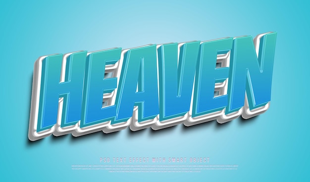3d heaven editable text effect mockup template