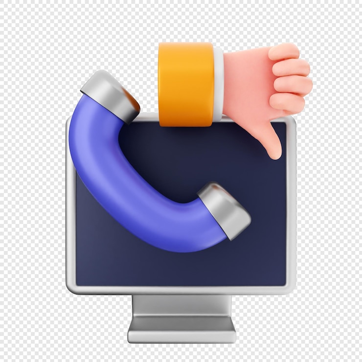 PSD 3d helpdesk centro di supporto di servizio chiamata pc dislike
