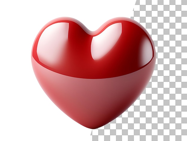 3D-Herz-Icon-Foto mit durchsichtigem Hintergrund