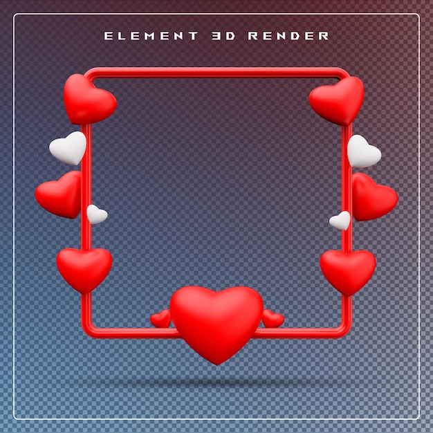 3D-Herz mit Rahmen