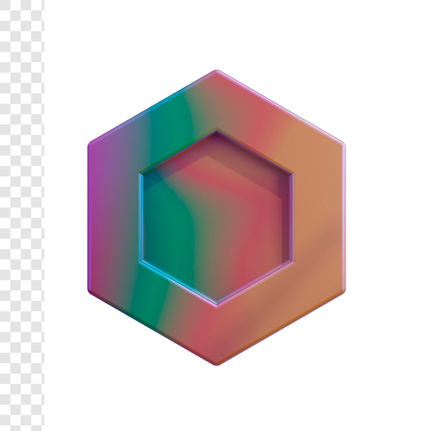 3d hexágono