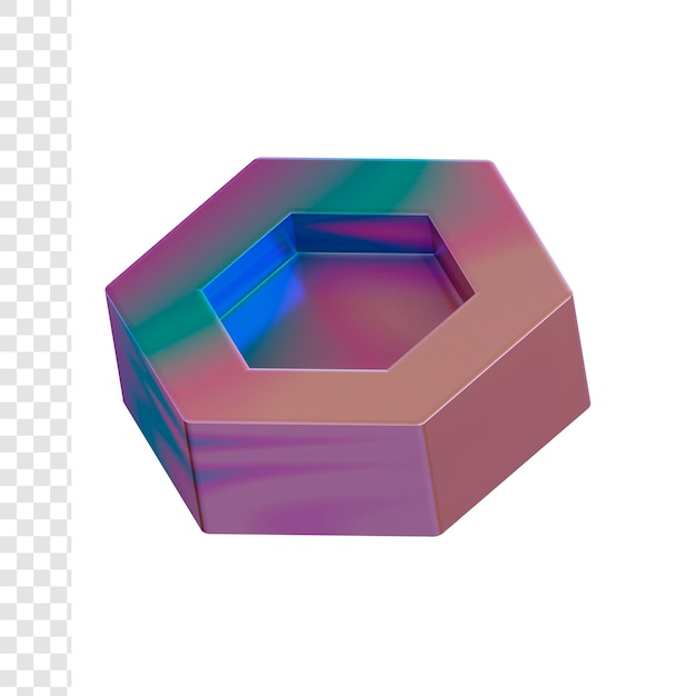 3d hexágono