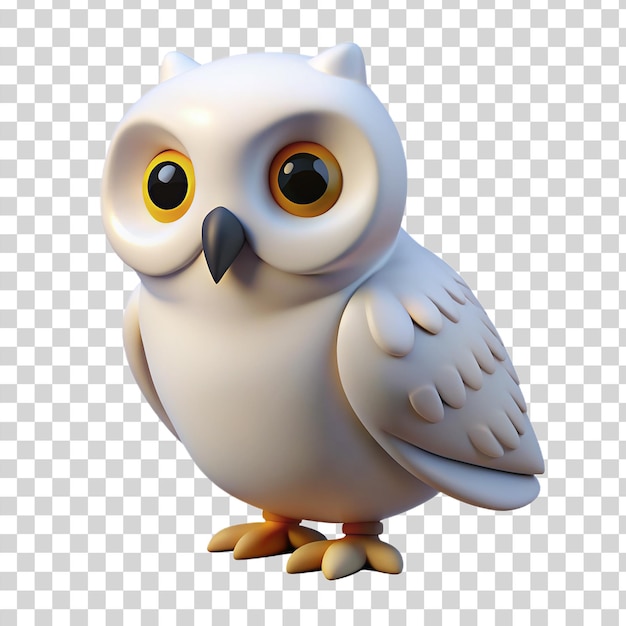 PSD 3d hibou des neiges isolé sur un fond transparent