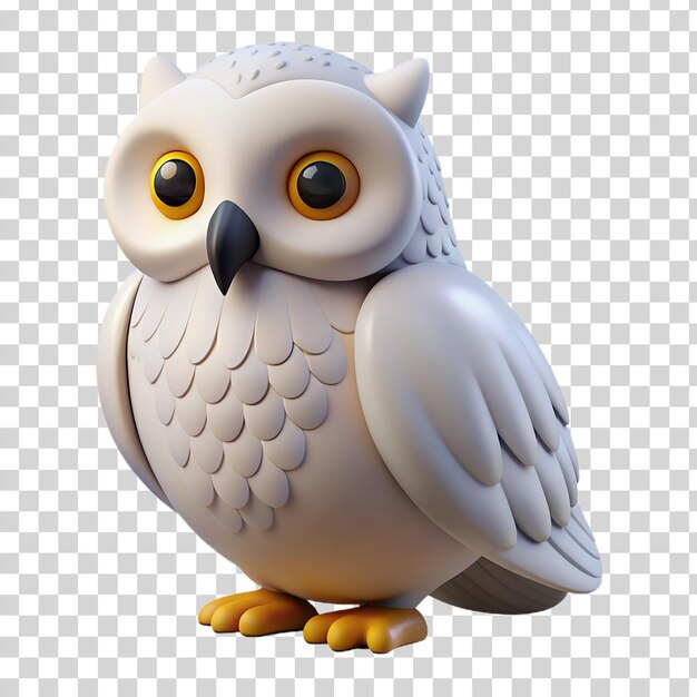 3d Hibou Des Neiges Isolé Sur Un Fond Transparent