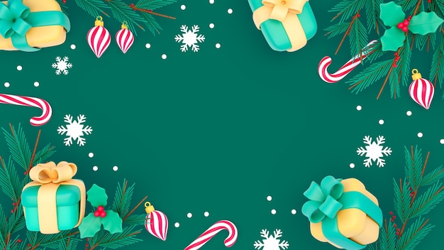 3d-hintergrund für die feier der weihnachtszeit