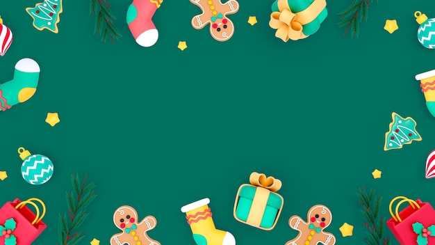 3D-Hintergrund für die Feier der Weihnachtszeit