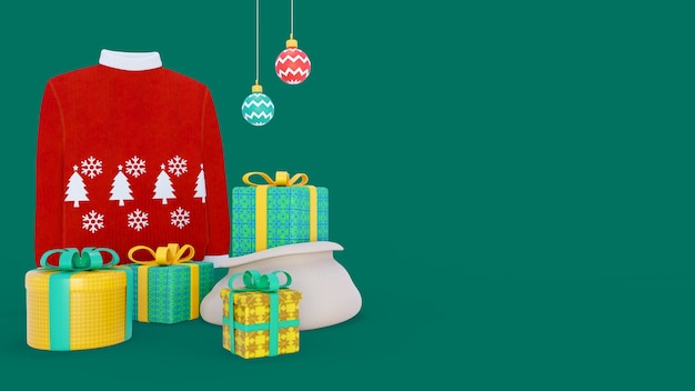 3D-Hintergrund für die Feier der Weihnachtszeit