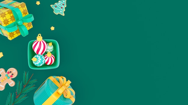 3D-Hintergrund für die Feier der Weihnachtszeit