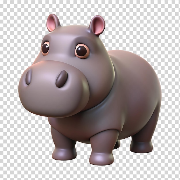 PSD 3d hippo isolé sur un fond transparent