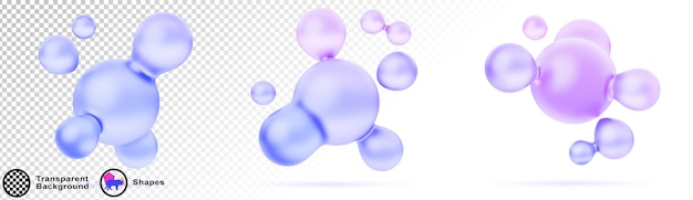 3d holographic liquid blob shape Abstract gradient fluid ball Soft blue purple metaball graphic object morphing Molecular orb splash smooth bounce particle isolated render set