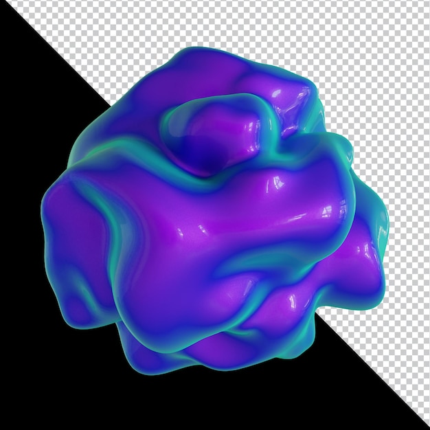 3D holographische geometrische Form buntes Materialdesign isoliert