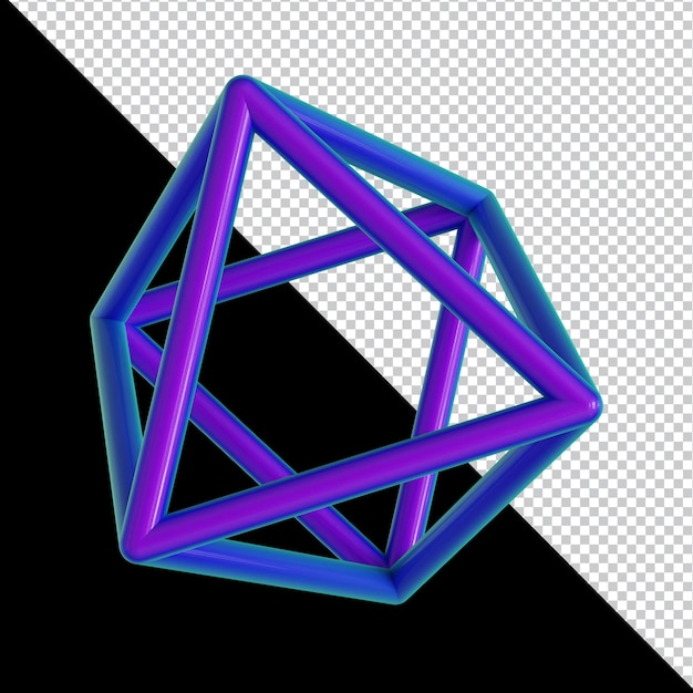 3D holographische geometrische Form buntes Materialdesign isoliert