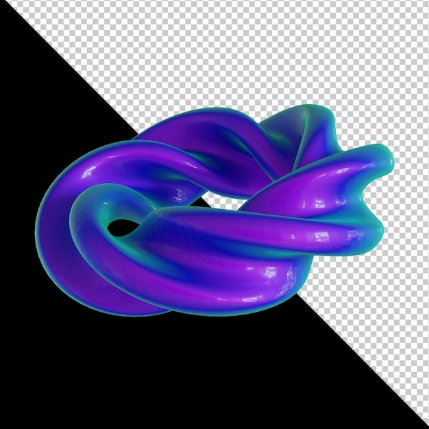 3D holographische geometrische Form buntes Materialdesign isoliert