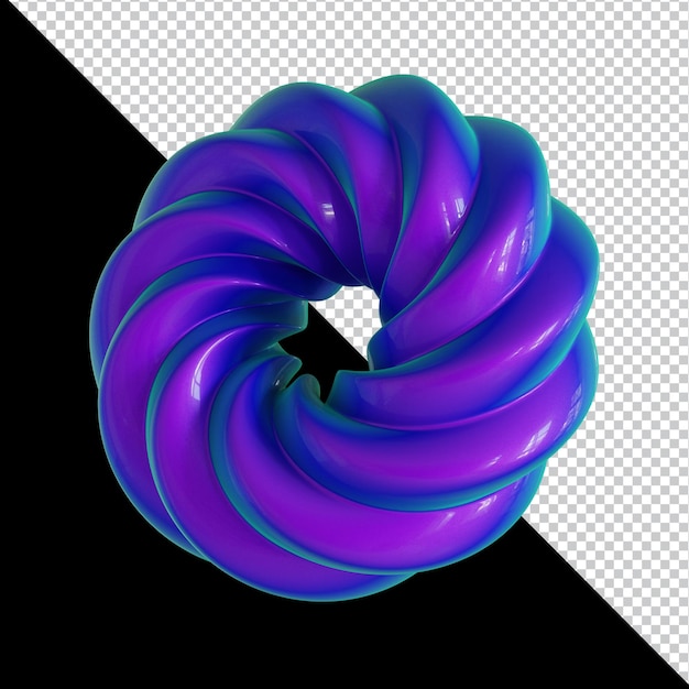3D holographische geometrische Form buntes Materialdesign isoliert