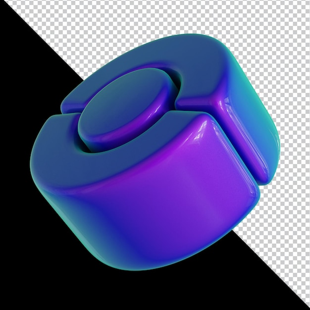3D holographische geometrische Form buntes Materialdesign isoliert