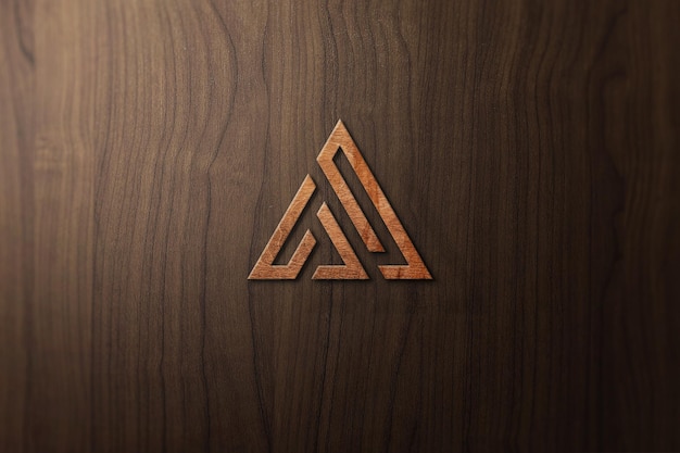 3D-Holz-Logo-Mockup