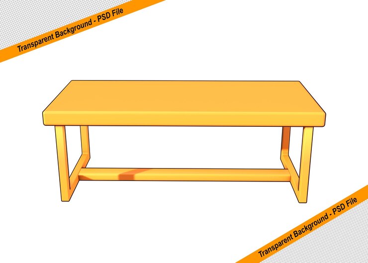 PSD 3d-holztisch-symbol, isoliertes objekt