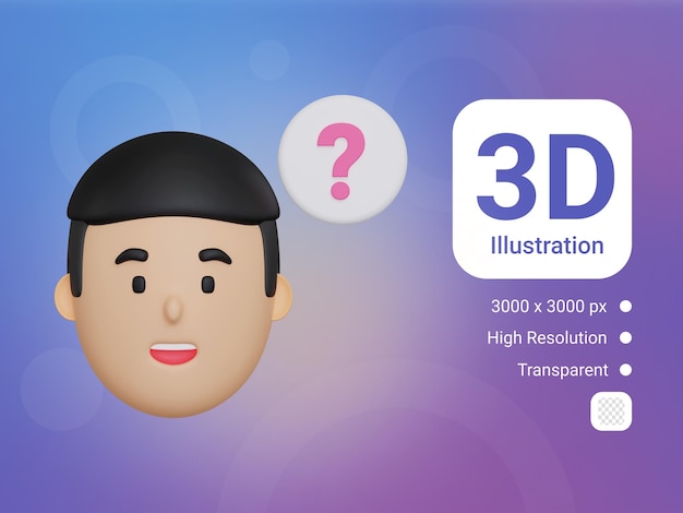 3d hombre confundido icono