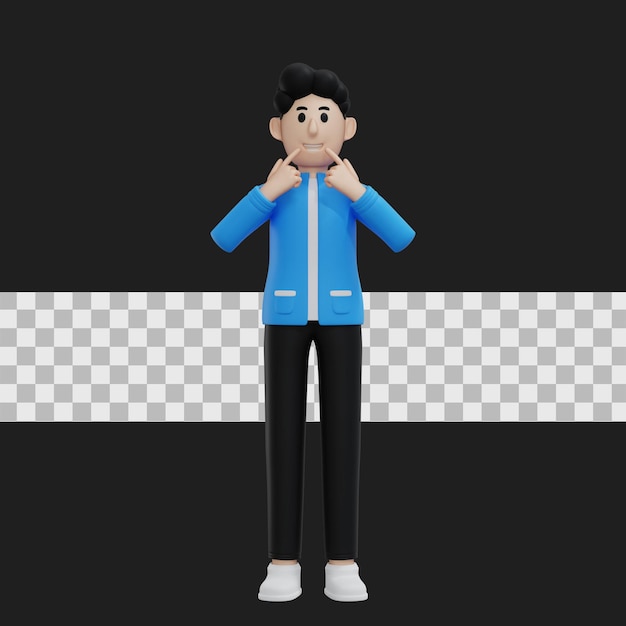 PSD 3d, homme, dessin animé, caractère, homme affaires