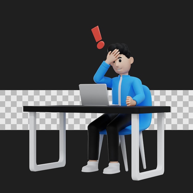3d, homme, dessin animé, caractère, homme affaires