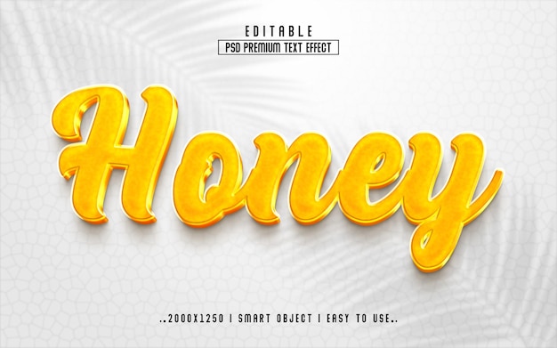 3d Honey Psd Style D'effet De Texte Modifiable