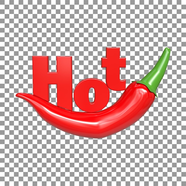 3D Hot Text on 3D Red Chili Spicy Deals Heating Up