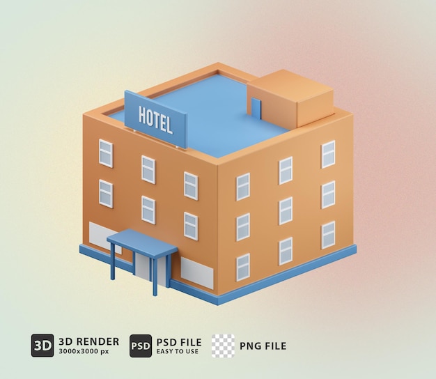 PSD 3d-hotelgebäude