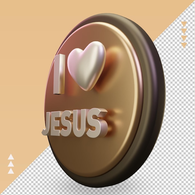 3d Ich liebe Jesus-Ostern-Symbol, das die rechte Ansicht wiedergibt