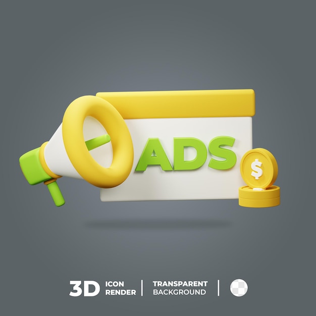 3D-Icon-Anzeigen-Marketing