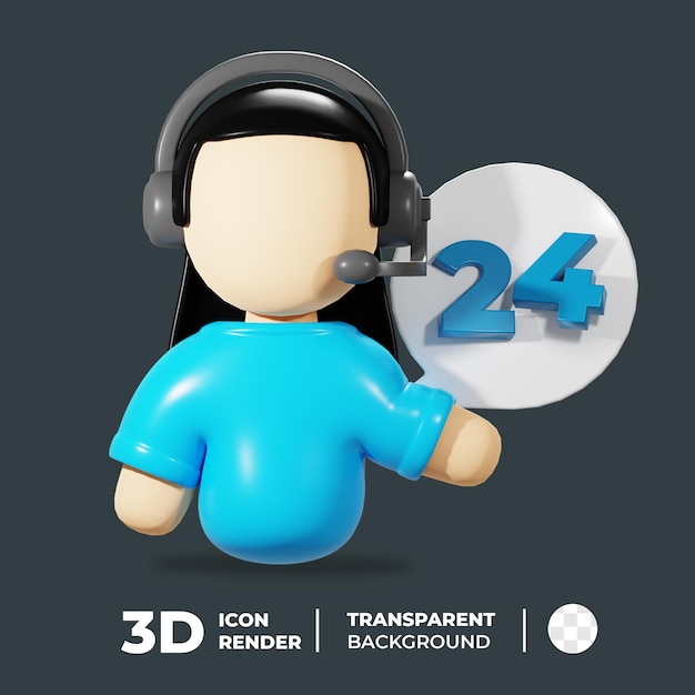 3d icon atendimento ao cliente 24 horas